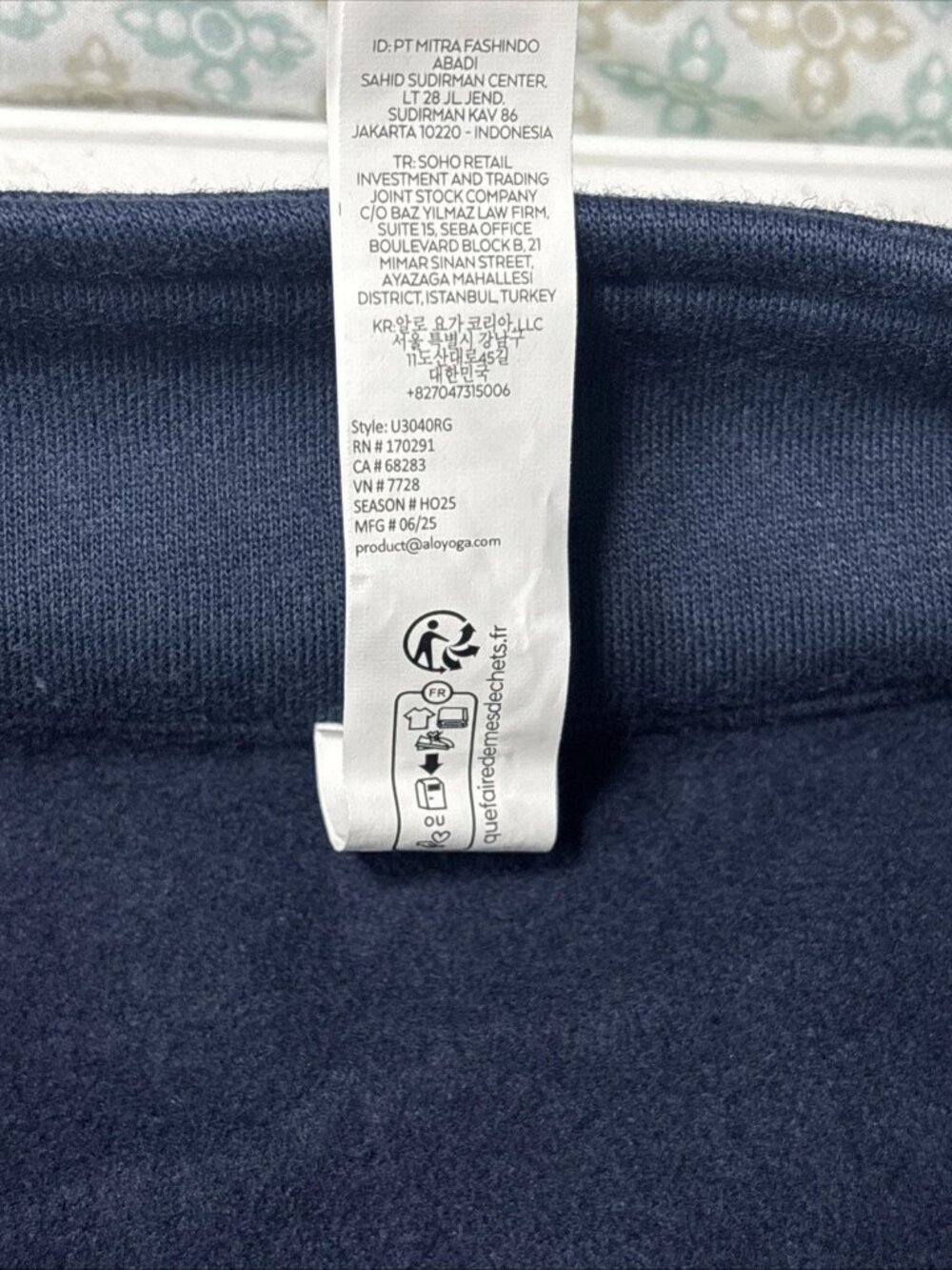 Alo Yoga Accolade Quarter Zip Pullover Navy Women's XL NWT - Picture 4 of 6